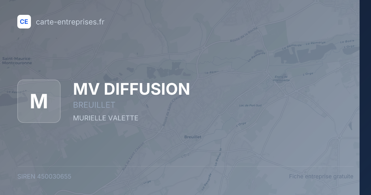 MV DIFFUSION — 450030655 — fiche entreprise