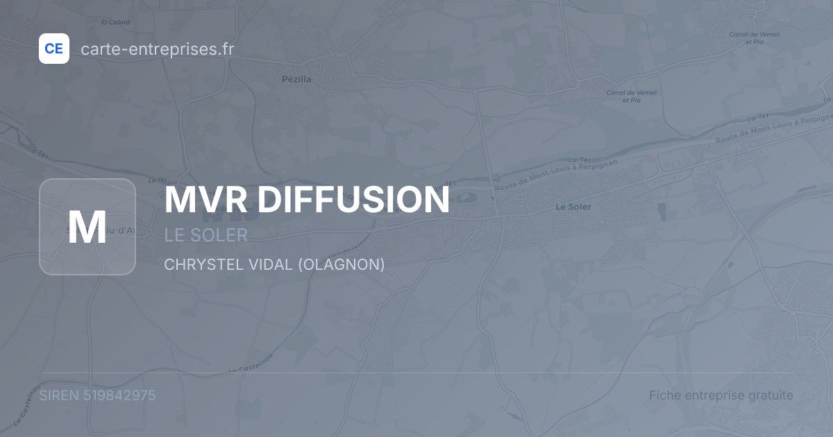 MVR DIFFUSION — 519842975 — fiche entreprise