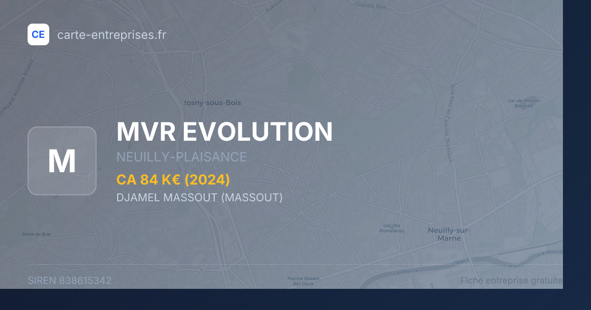 MVR EVOLUTION — 838615342 — fiche entreprise