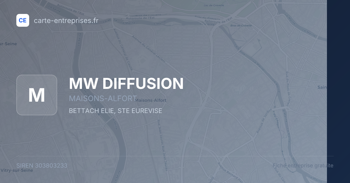 MW DIFFUSION — 303803233 — fiche entreprise