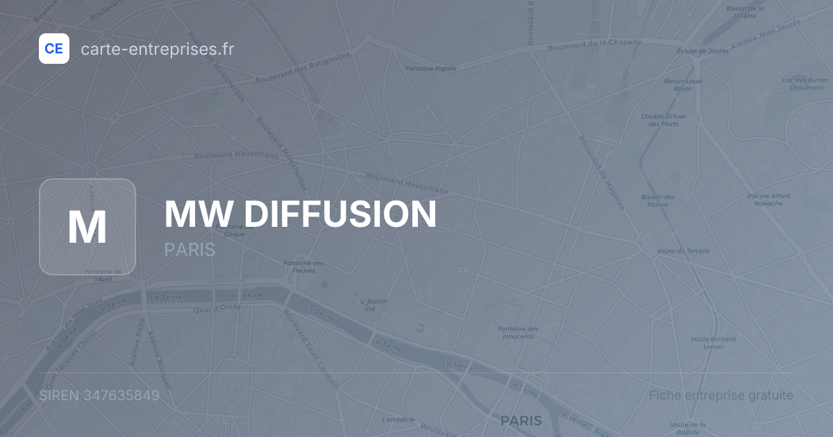 MW DIFFUSION — 347635849 — fiche entreprise