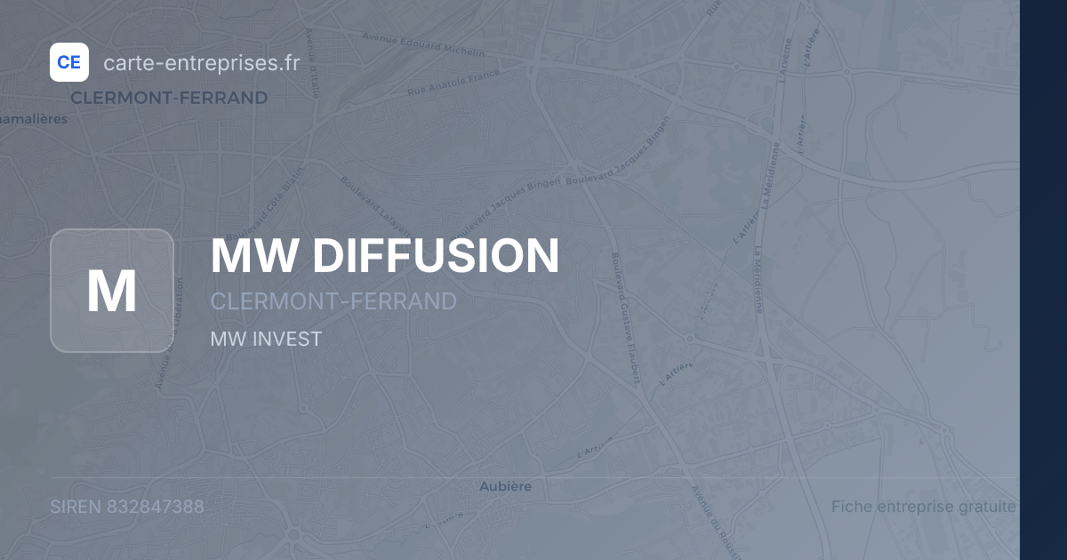 MW DIFFUSION — 832847388 — fiche entreprise