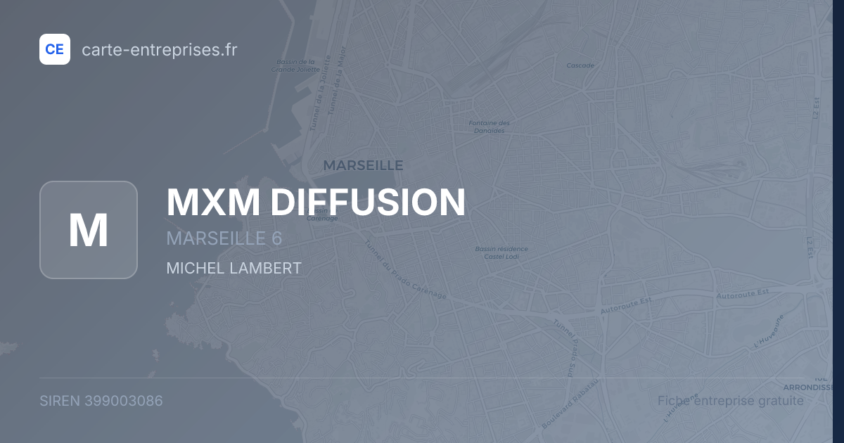 MXM DIFFUSION — 399003086 — fiche entreprise