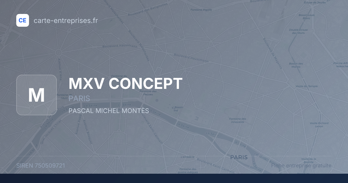 MXV CONCEPT — 750509721 — fiche entreprise