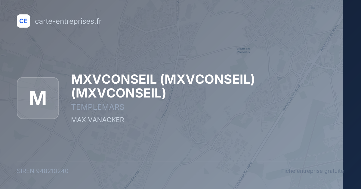 MXVCONSEIL (MXVCONSEIL) (MXVCONSEIL) — 948210240 — fiche entreprise