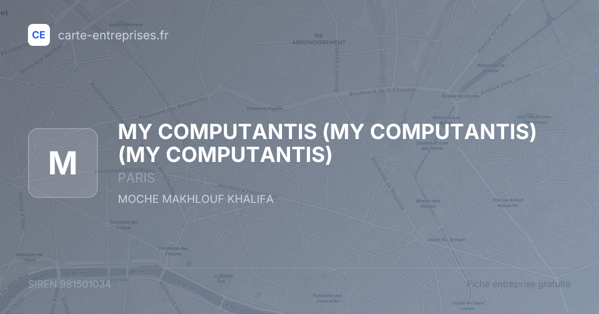 MY COMPUTANTIS (MY COMPUTANTIS) (MY COMPUTANTIS) — 981501034 — fiche entreprise