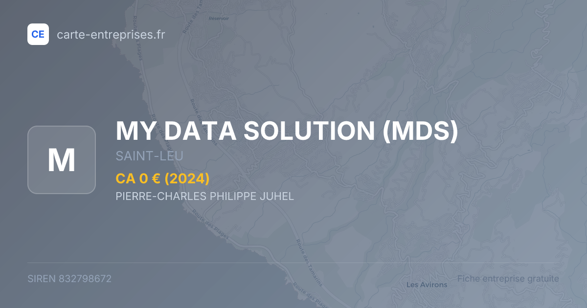 MY DATA SOLUTION (MDS) — 832798672 — fiche entreprise