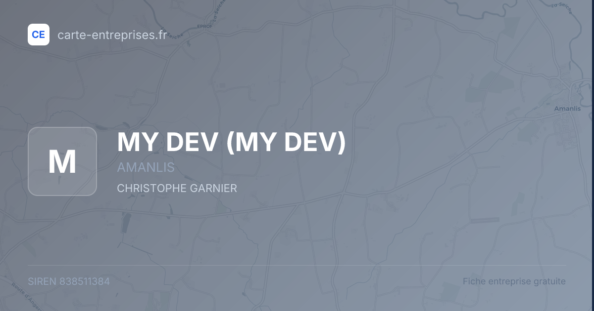 MY DEV — 838511384 — fiche entreprise