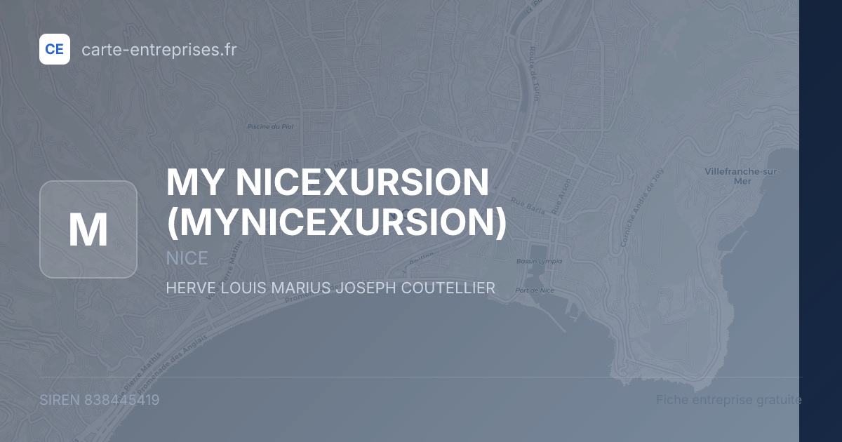 MY NICEXURSION (MYNICEXURSION) — 838445419 — fiche entreprise