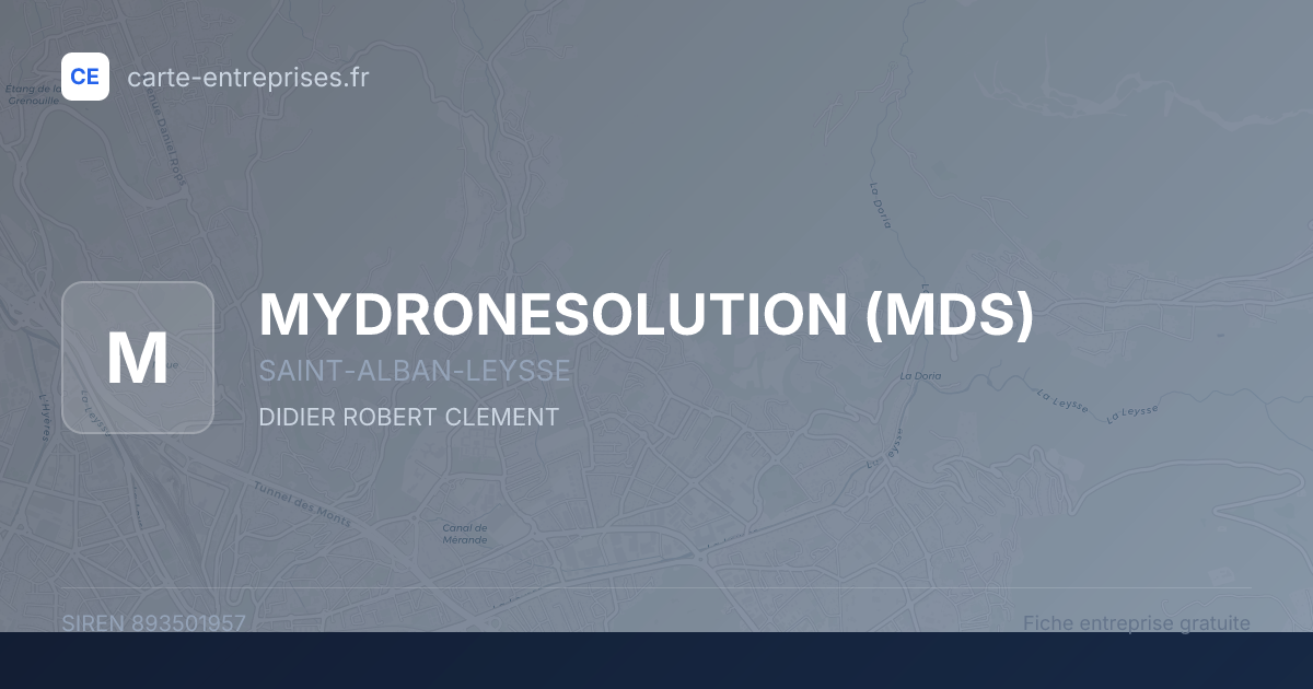 MYDRONESOLUTION (MDS) — 893501957 — fiche entreprise