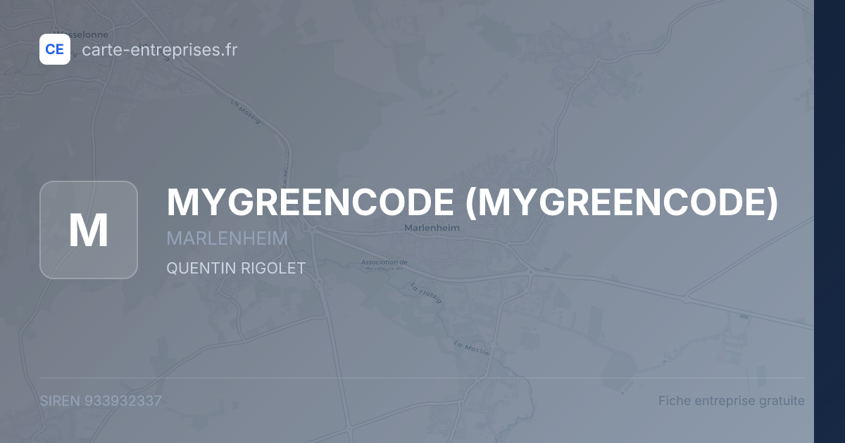 MYGREENCODE — 933932337 — fiche entreprise