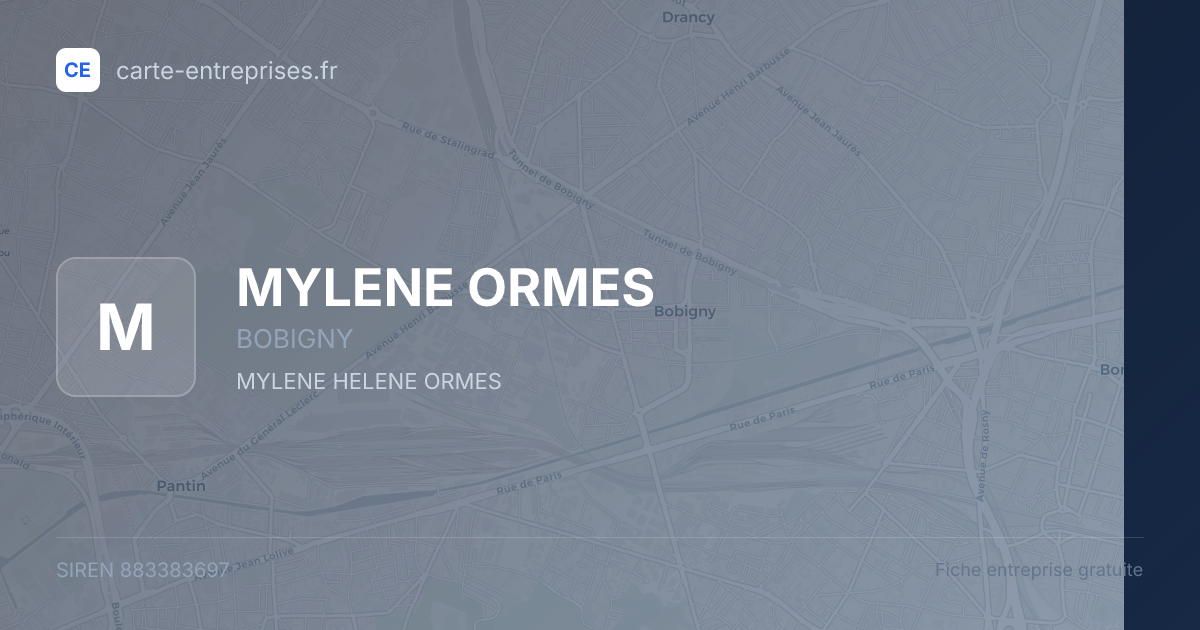 MYLENE ORMES — 883383697 — fiche entreprise