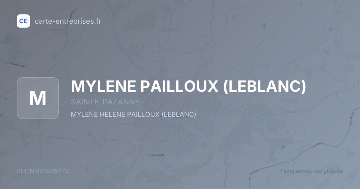 MYLENE PAILLOUX (LEBLANC) — 823926472 — fiche entreprise