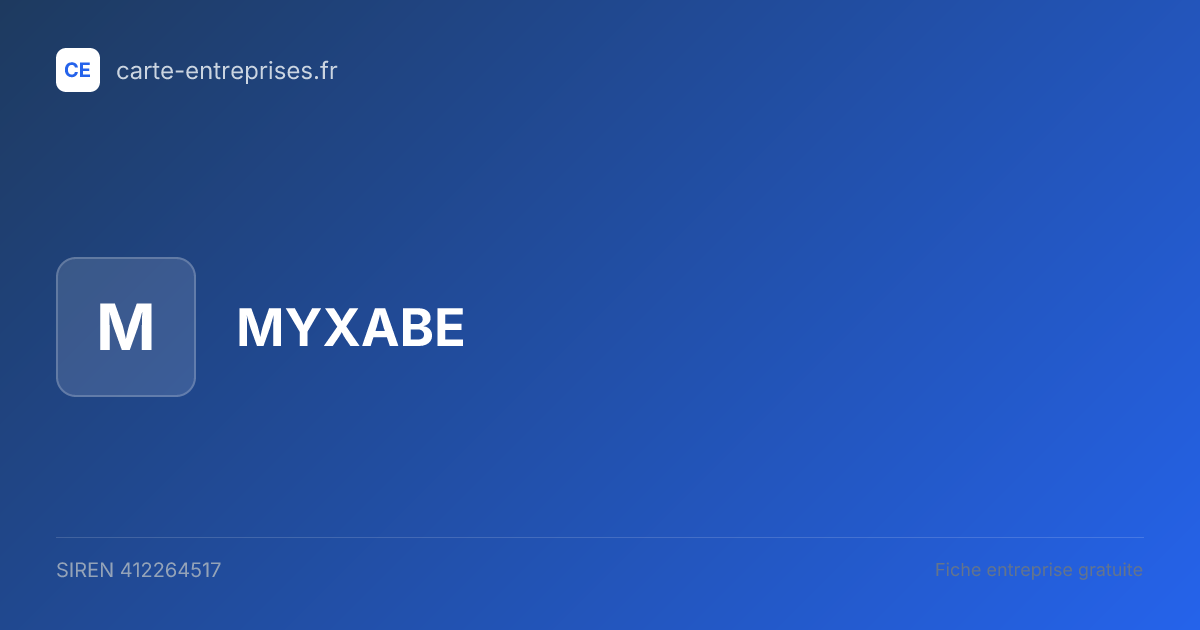 MYXABE — 412264517 — fiche entreprise