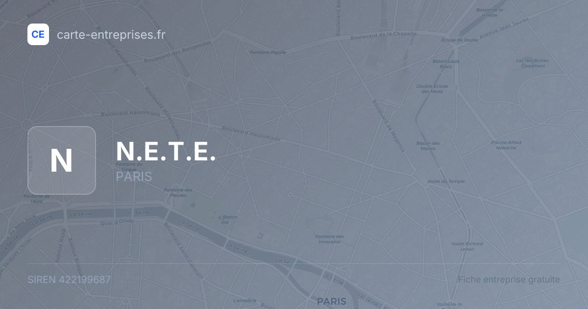 N.E.T.E. — 422199687 — fiche entreprise