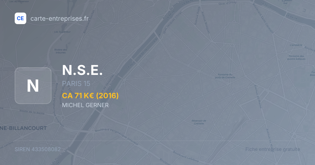 N.S.E. — 433508082 — fiche entreprise