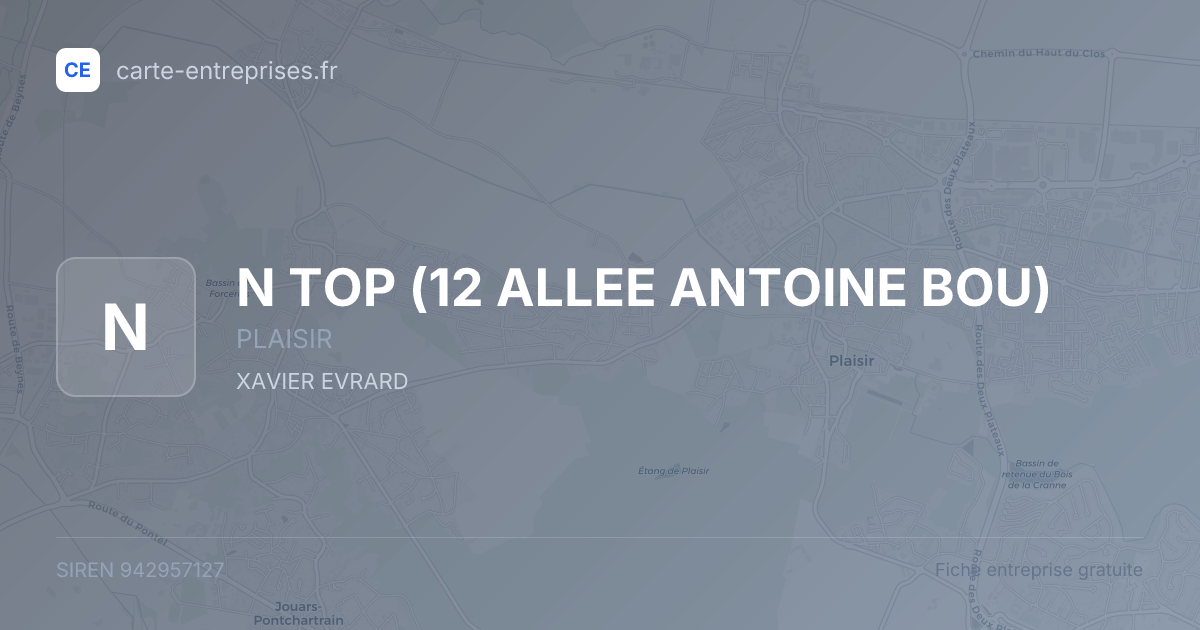 N TOP (12 ALLEE ANTOINE BOU) — 942957127 — fiche entreprise