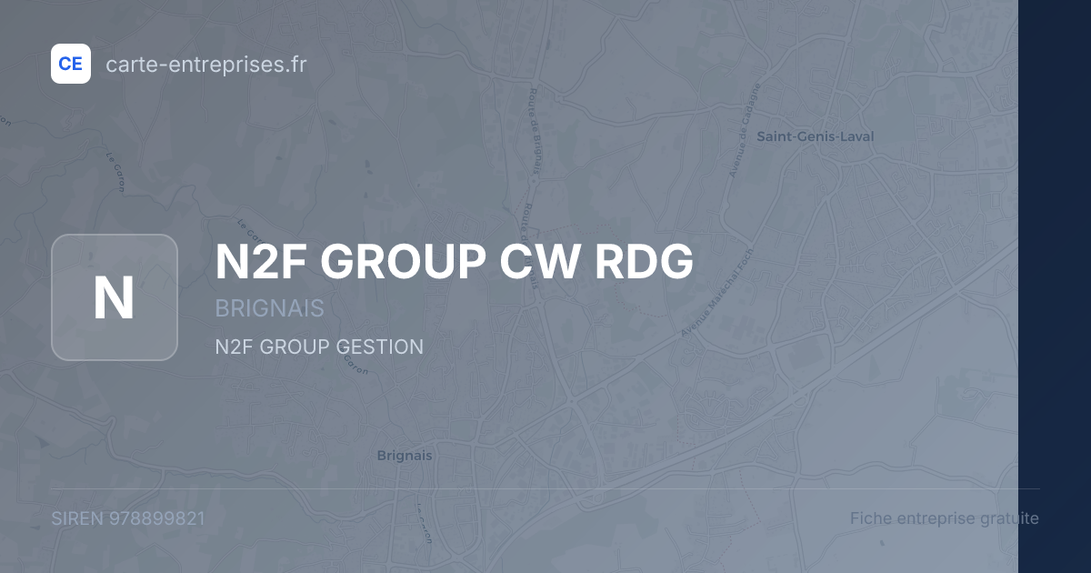 N2F GROUP CW RDG — 978899821 — fiche entreprise
