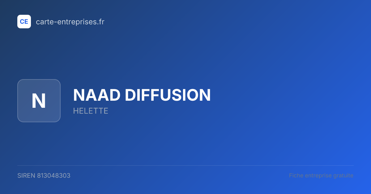 NAAD DIFFUSION — 813048303 — fiche entreprise