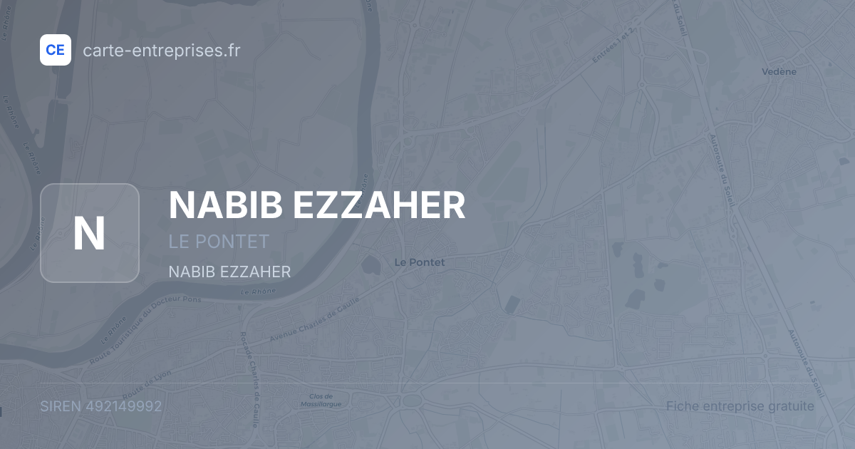NABIB EZZAHER — 492149992 — fiche entreprise
