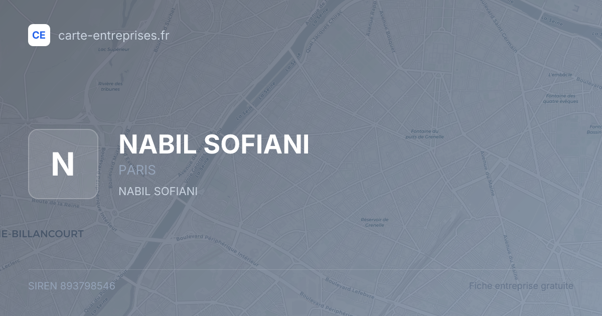 NABIL SOFIANI — 893798546 — fiche entreprise