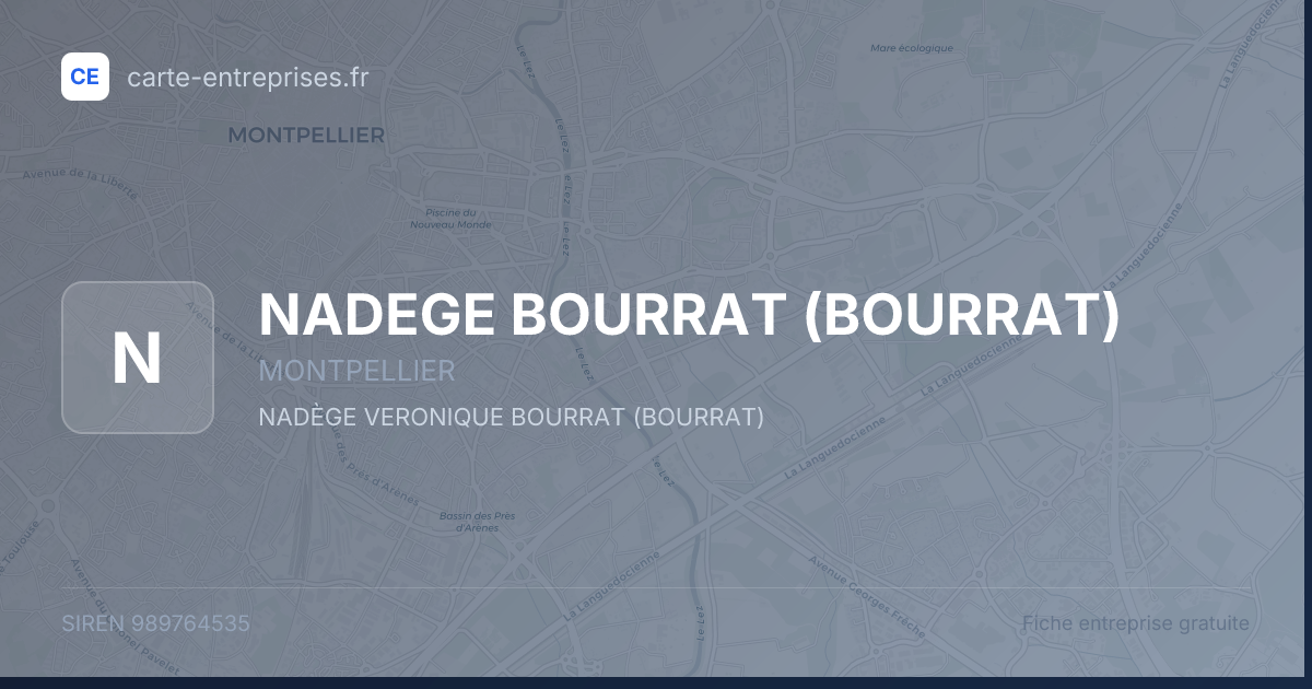 NADEGE BOURRAT (BOURRAT) — 989764535 — fiche entreprise