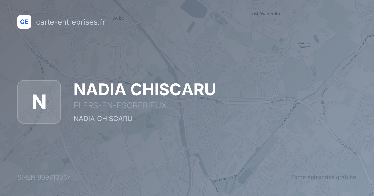 NADIA CHISCARU — 809910367 — fiche entreprise