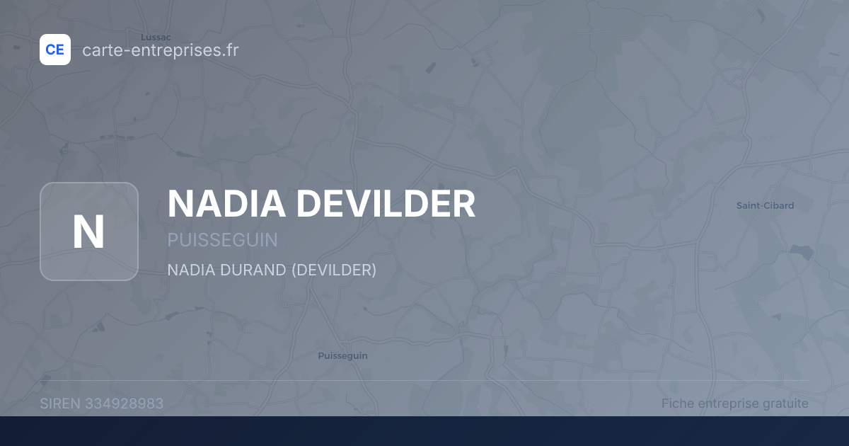 NADIA DEVILDER — 334928983 — fiche entreprise