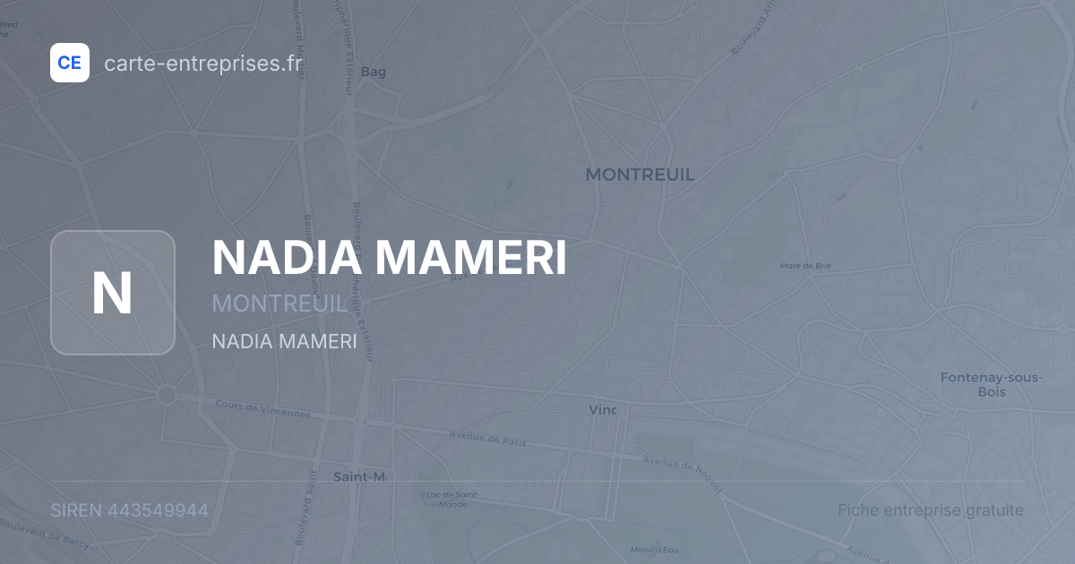 NADIA MAMERI — 443549944 — fiche entreprise