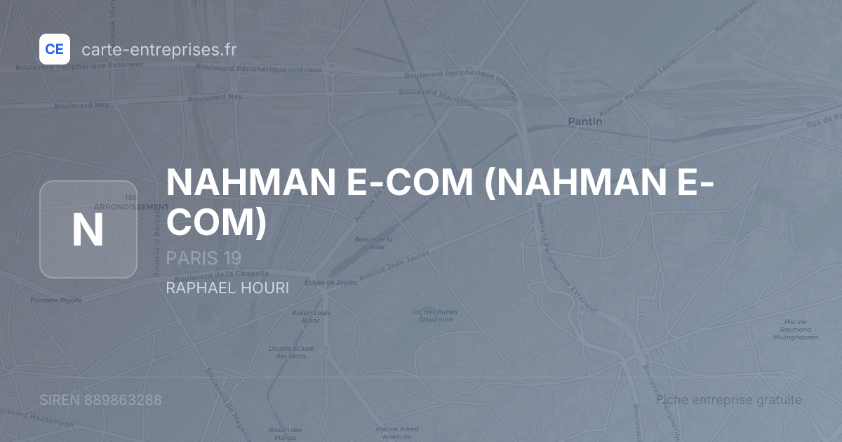 NAHMAN E-COM — 889863288 — fiche entreprise