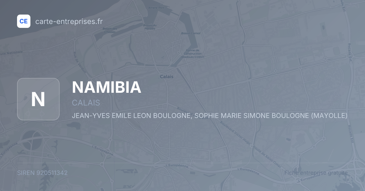 NAMIBIA — 920511342 — fiche entreprise