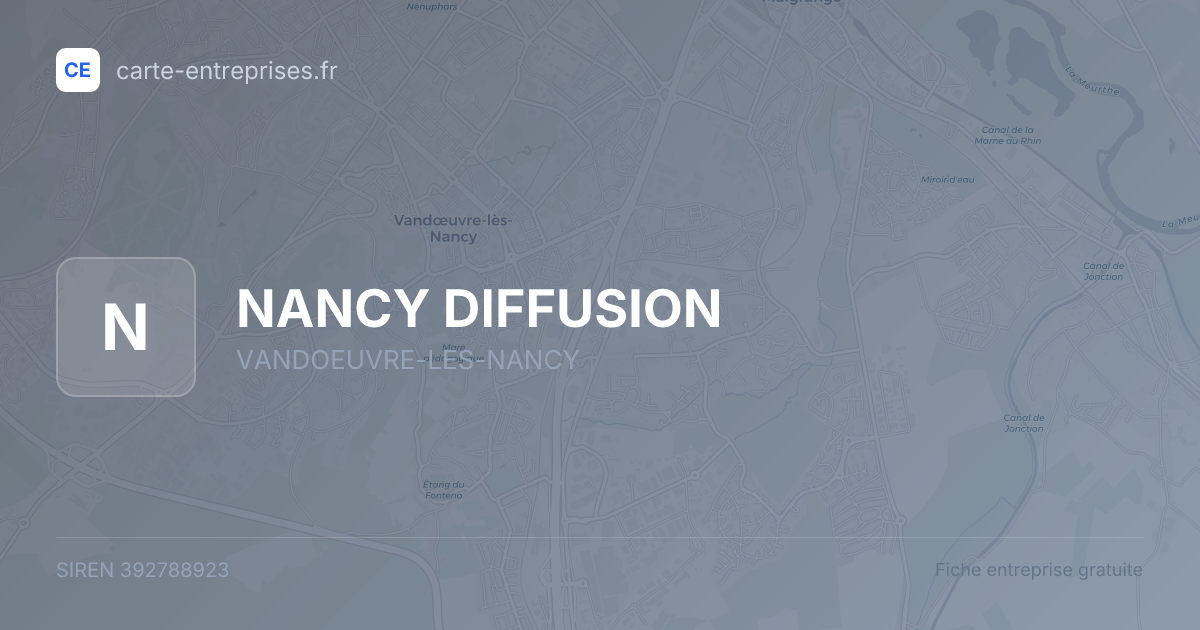 NANCY DIFFUSION — 392788923 — fiche entreprise