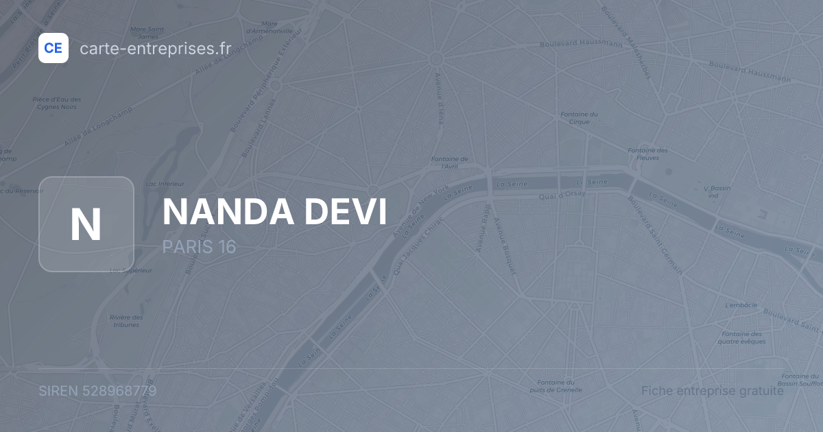 NANDA DEVI — 528968779 — fiche entreprise