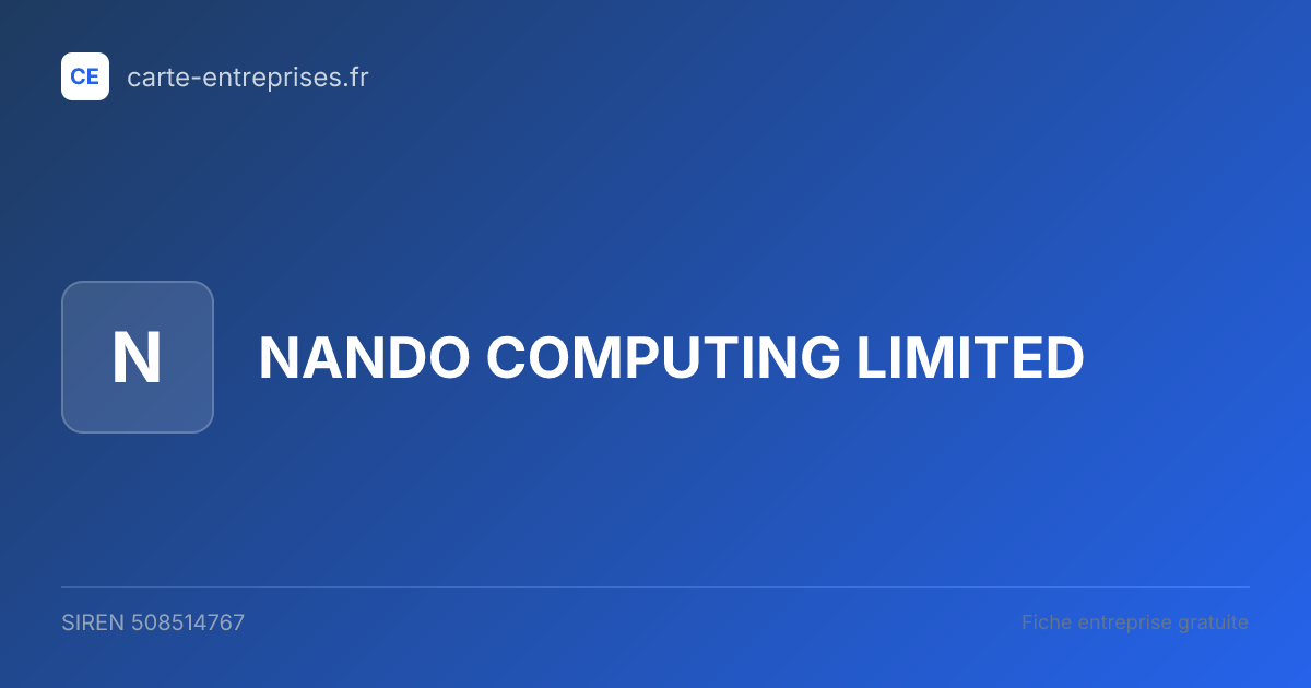 NANDO COMPUTING LIMITED — 508514767 — fiche entreprise
