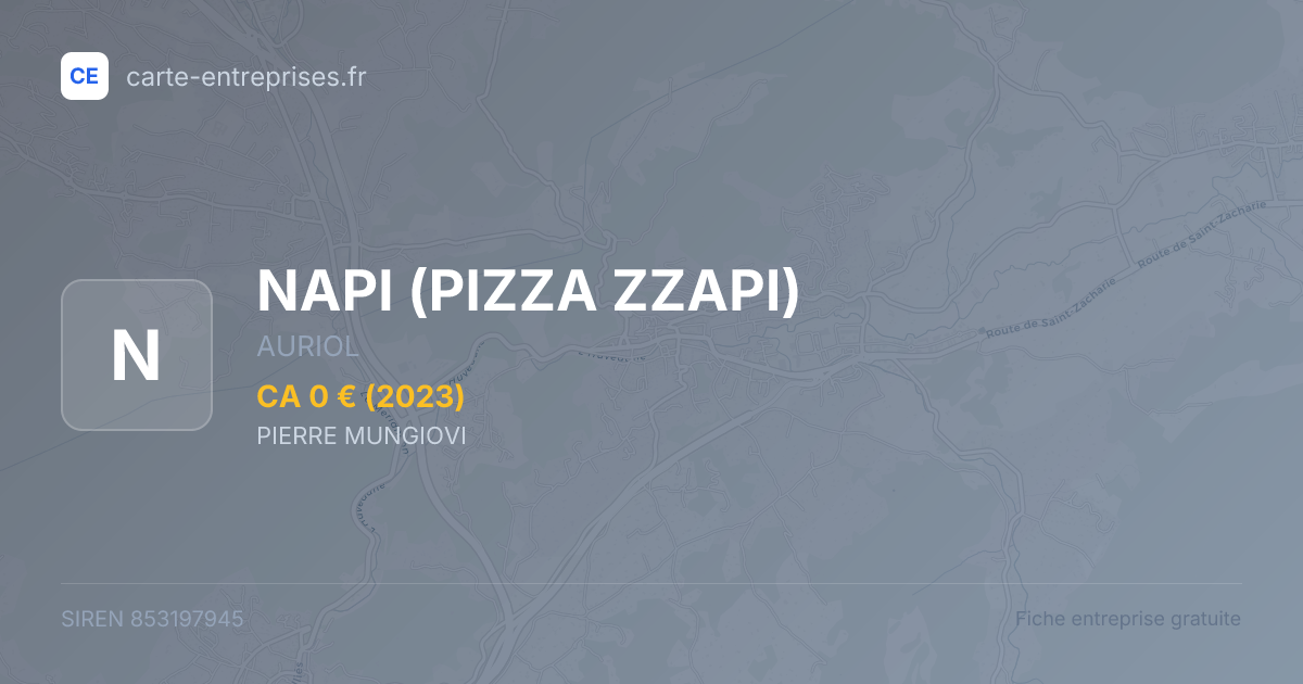 NAPI (PIZZA ZZAPI) — 853197945 — fiche entreprise