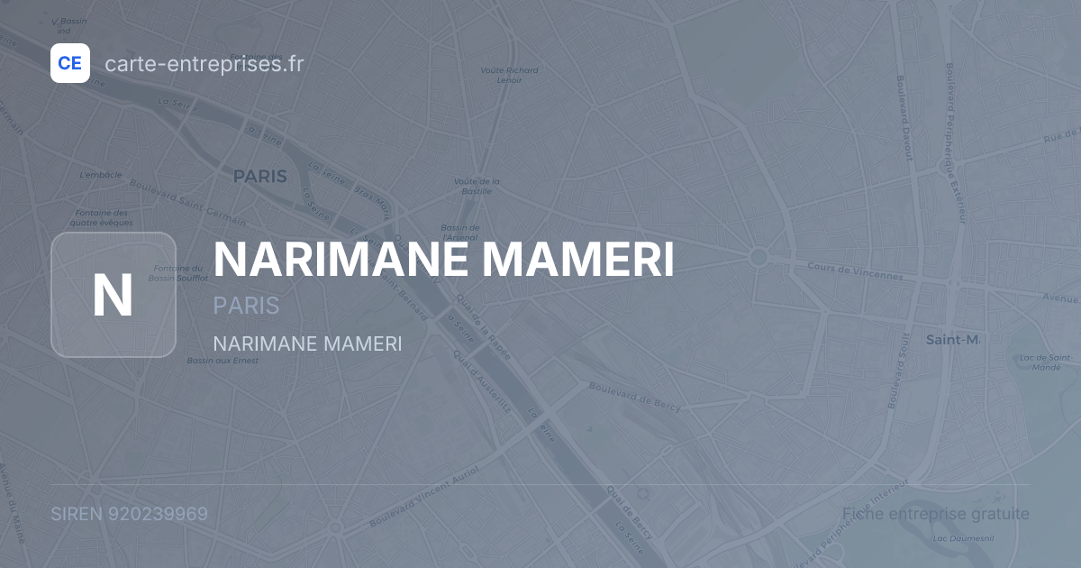 NARIMANE MAMERI — 920239969 — fiche entreprise