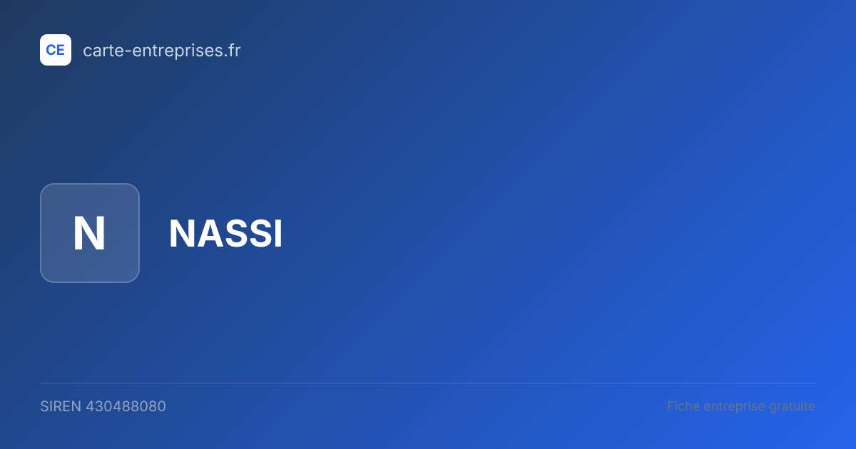 NASSI — 430488080 — fiche entreprise