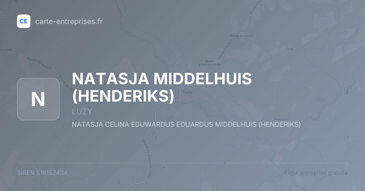 NATASJA MIDDELHUIS (HENDERIKS) — 518152434 — fiche entreprise