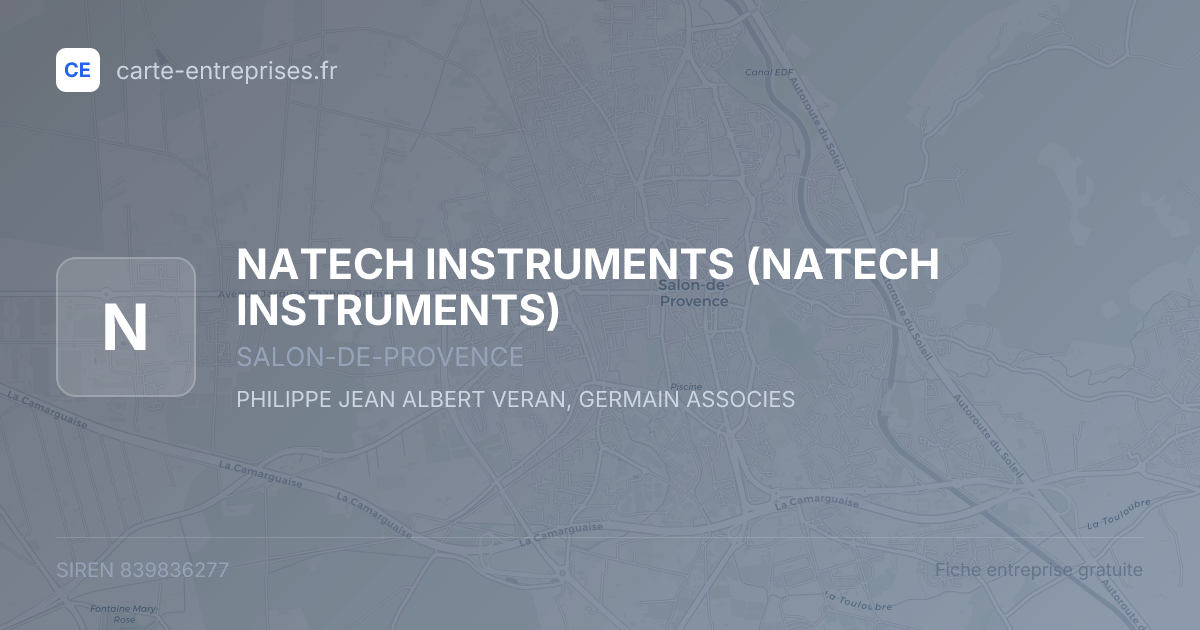 NATECH INSTRUMENTS — 839836277 — fiche entreprise