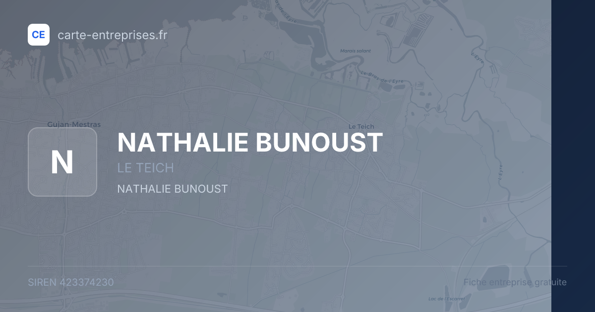 NATHALIE BUNOUST — 423374230 — fiche entreprise