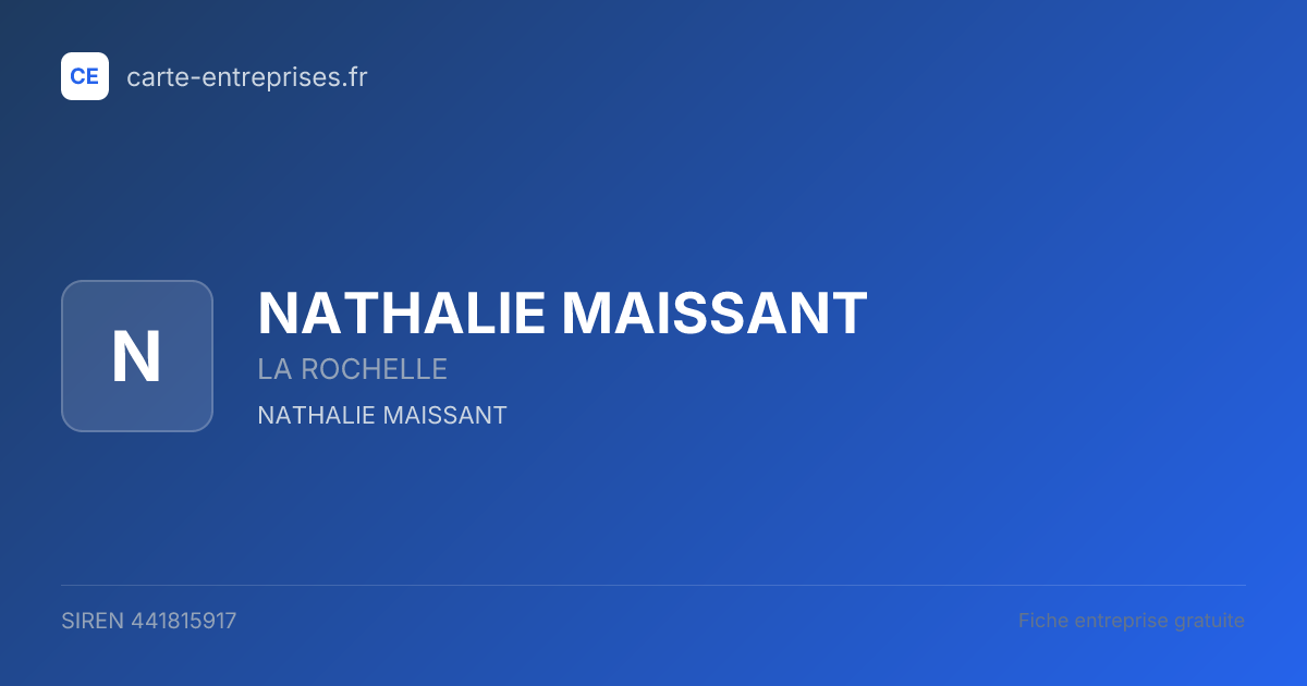 NATHALIE MAISSANT — 441815917 — fiche entreprise