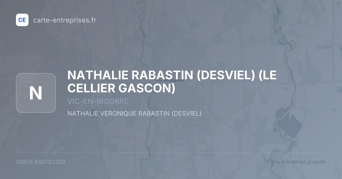 NATHALIE RABASTIN (DESVIEL) (LE CELLIER GASCON) — 848792339 — fiche entreprise