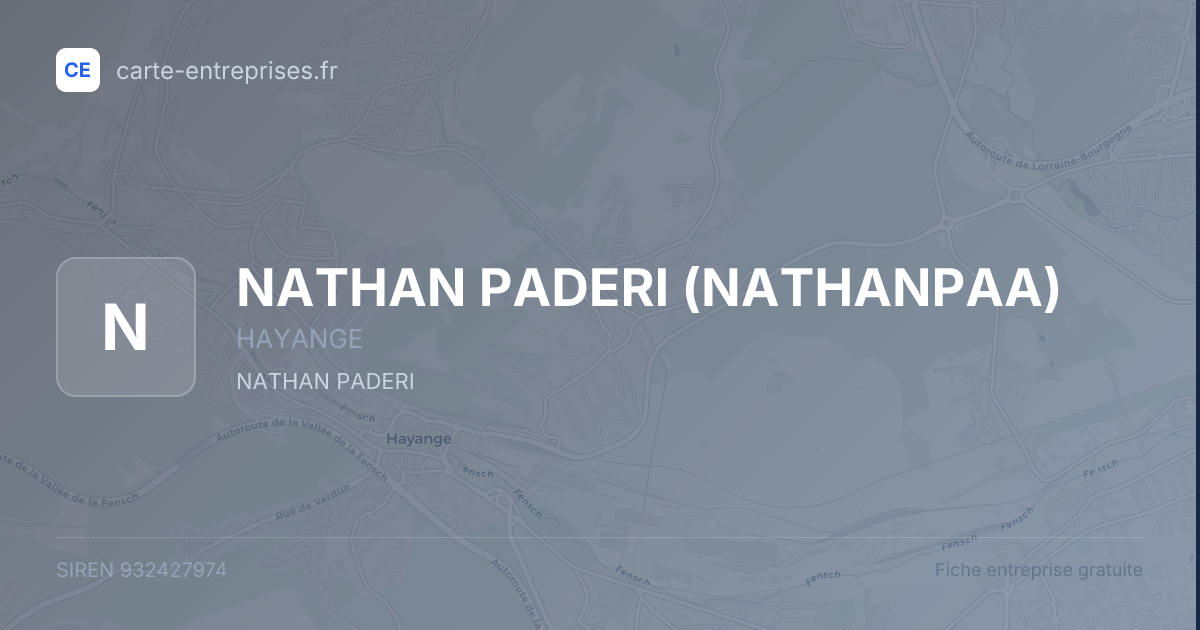 NATHAN PADERI (NATHANPAA) — 932427974 — fiche entreprise