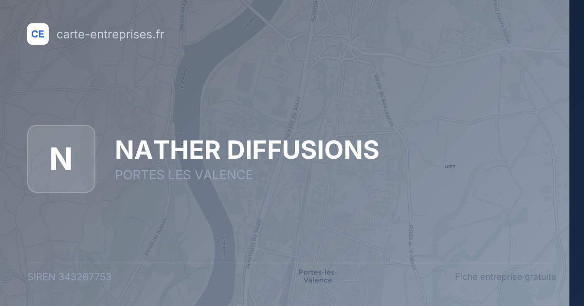 NATHER DIFFUSIONS — 343267753 — fiche entreprise