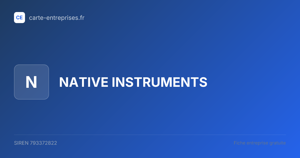 NATIVE INSTRUMENTS — 793372822 — fiche entreprise