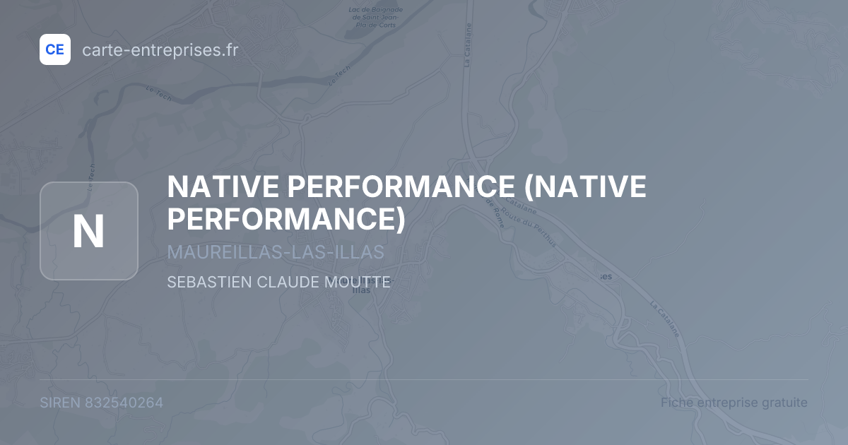 NATIVE PERFORMANCE — 832540264 — fiche entreprise