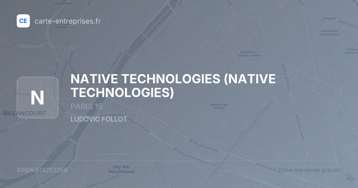 NATIVE TECHNOLOGIES — 814253258 — fiche entreprise