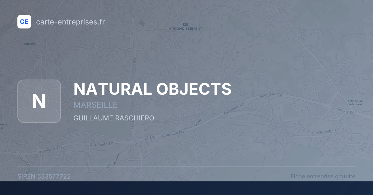 NATURAL OBJECTS — 533577722 — fiche entreprise