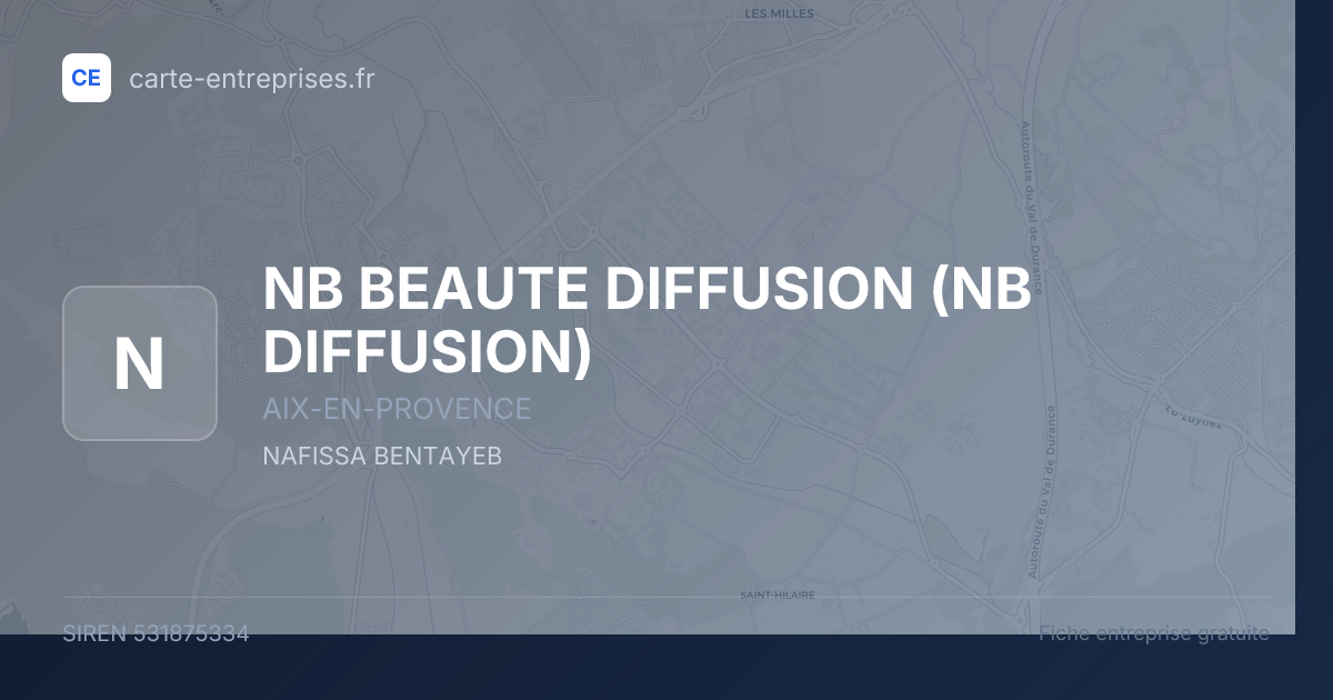 NB BEAUTE DIFFUSION (NB DIFFUSION) — 531875334 — fiche entreprise