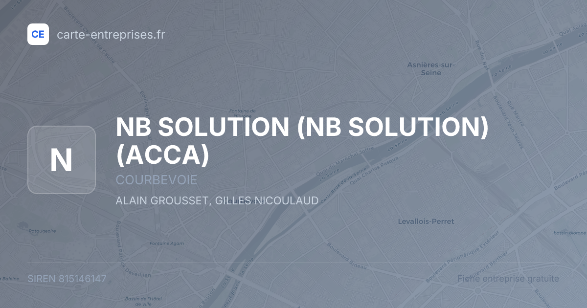 NB SOLUTION (NB SOLUTION) (ACCA) — 815146147 — fiche entreprise